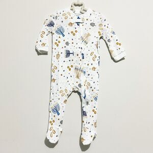 Pottery Barn Baby Hanukkah Holiday Organic Cotton Tight Fit Footie Pajamas